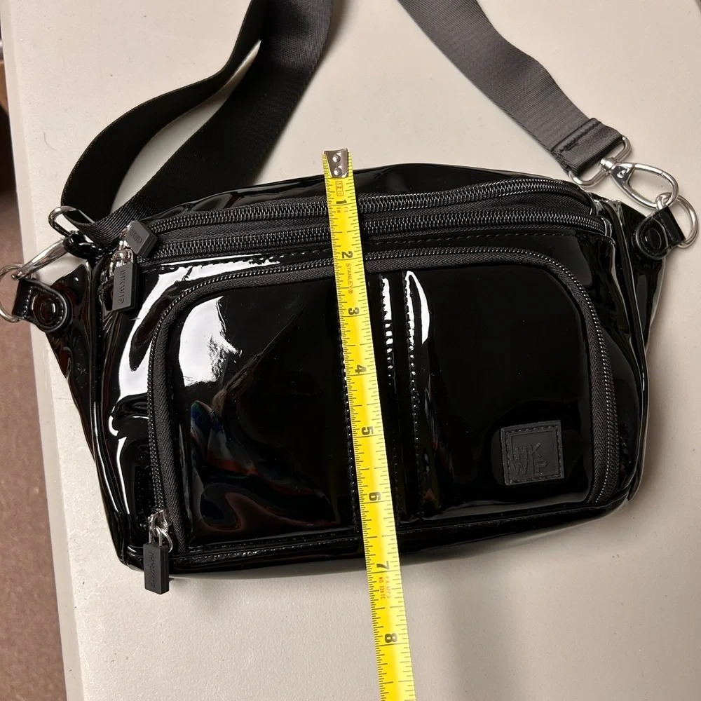 IHKWIP Confidence Anti-Theft Sling Black Patent Glossy Crossbody two straps - Picture 4 of 15